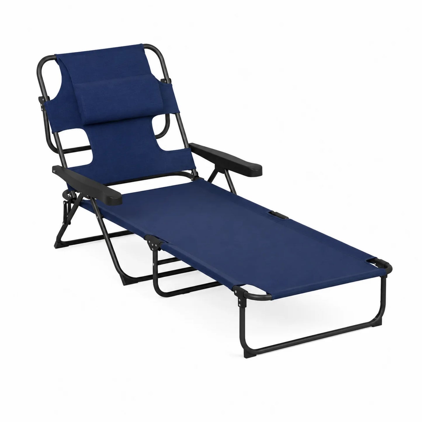 Gartenliege Klappbar Stahlrahmen Polyester Blau