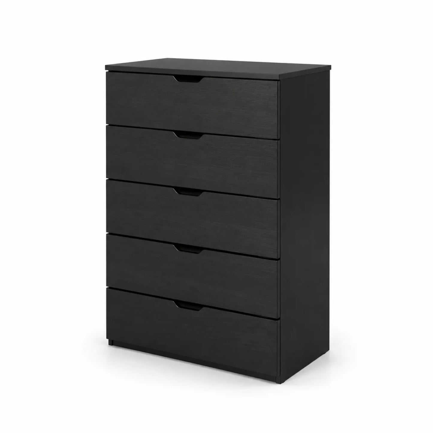 Holzkommode mit 5 Schubladen 100x50x30 cm Schwarz
