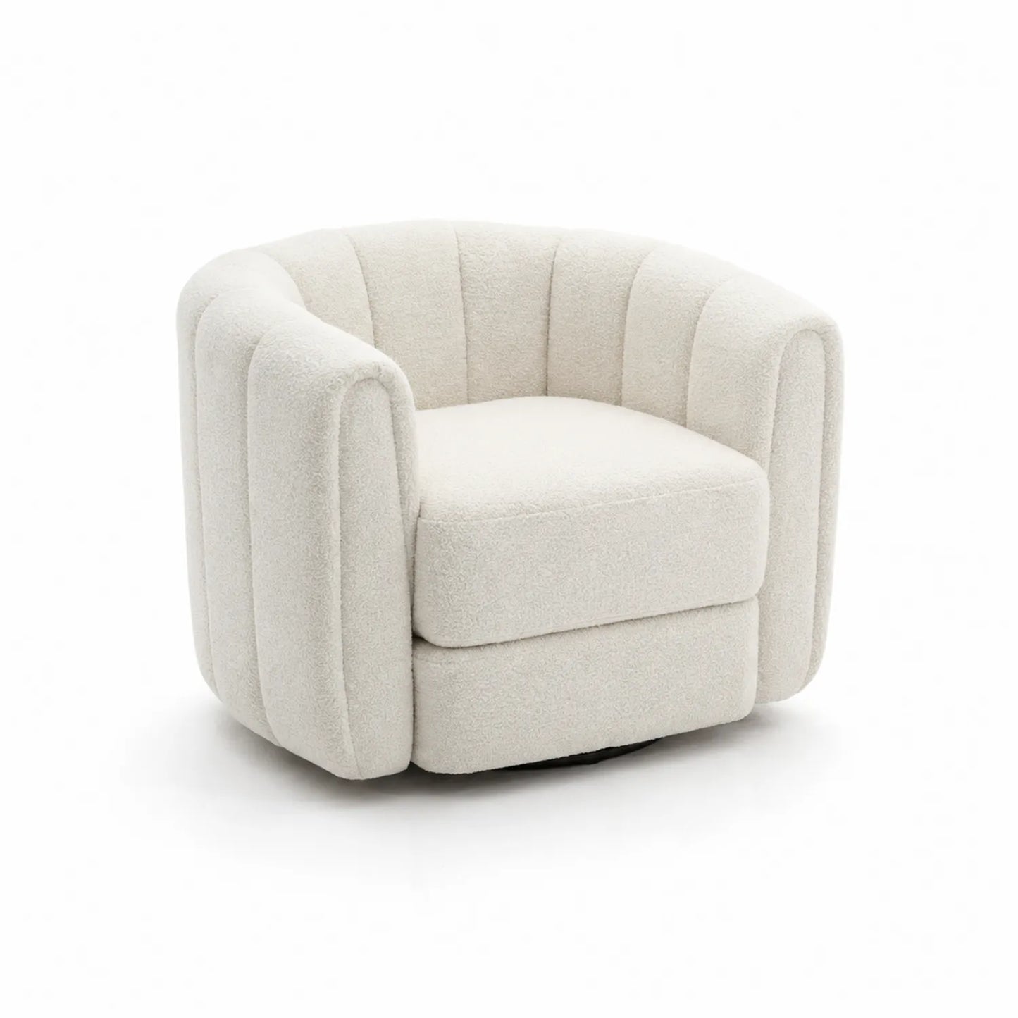 Drehbarer Sessel Bouclé Creme