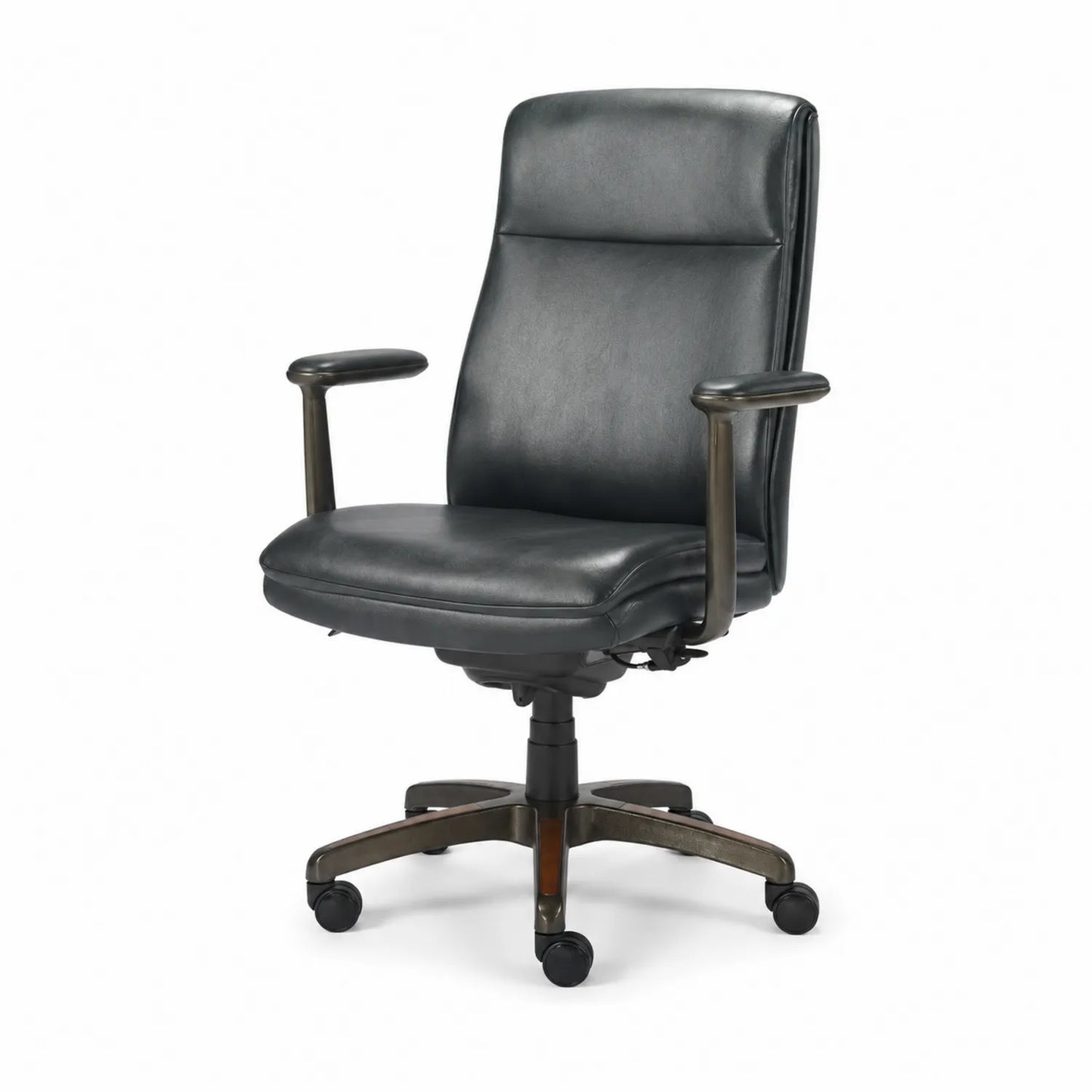 Bürostuhl Metallrahmen mit PU-Leder Sitzfläche Schwarz