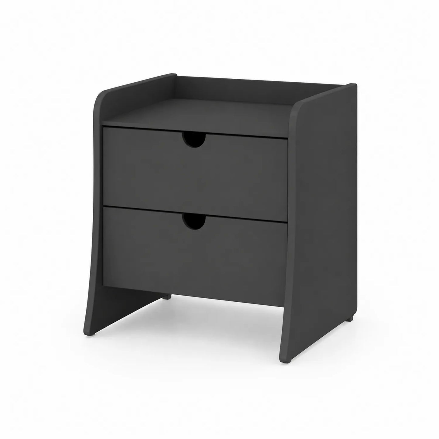 Nachttisch mit 2 Schubladen Schwarz MDF 55x50x40 cm