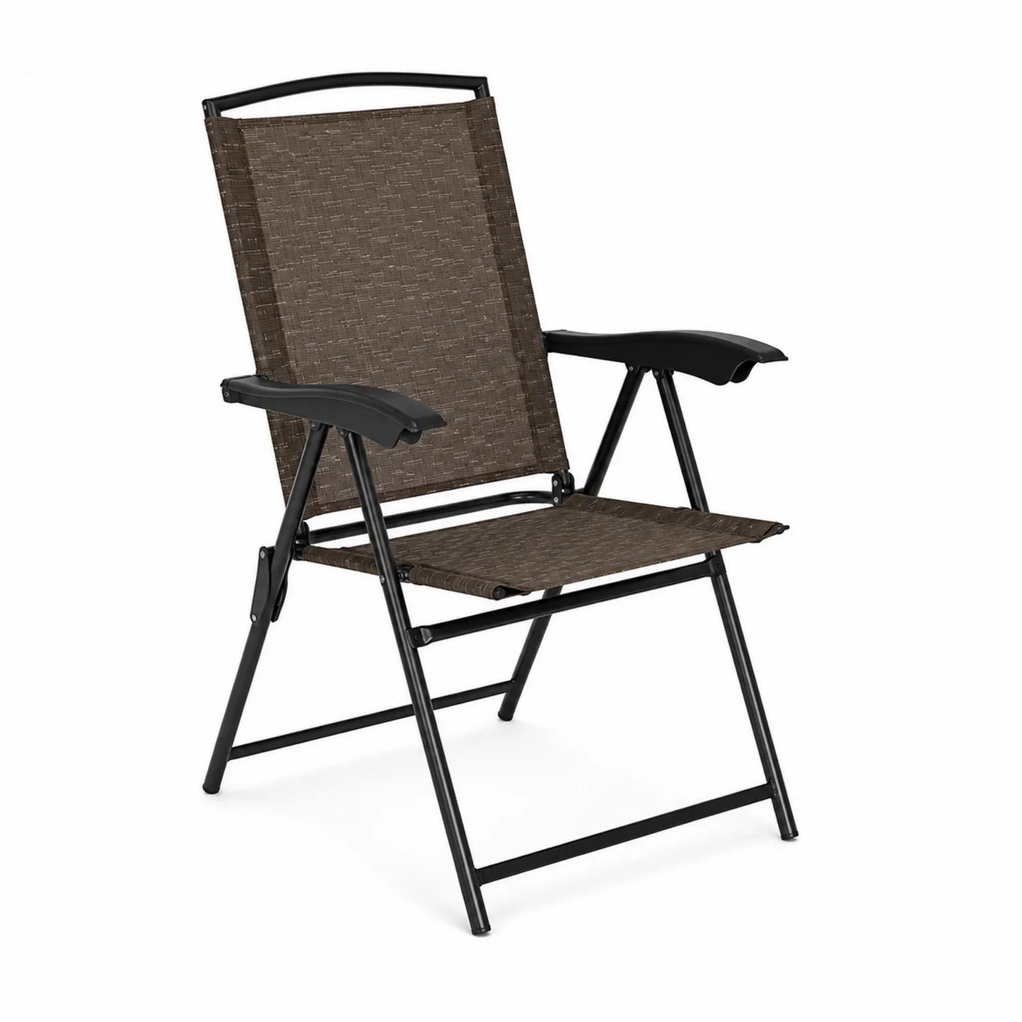 Klappbarer Outdoor-Stuhl Textilene Stahl Braun