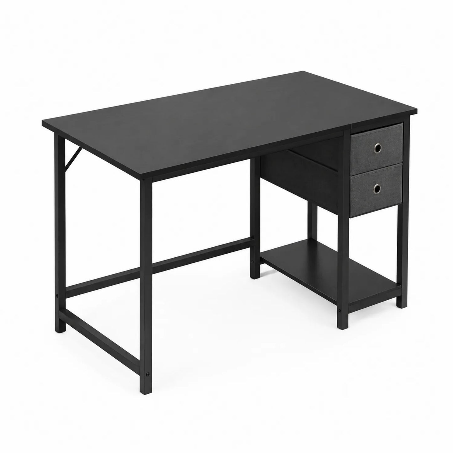 Schreibtisch mit Schubladen Schwarz Metall MDF
