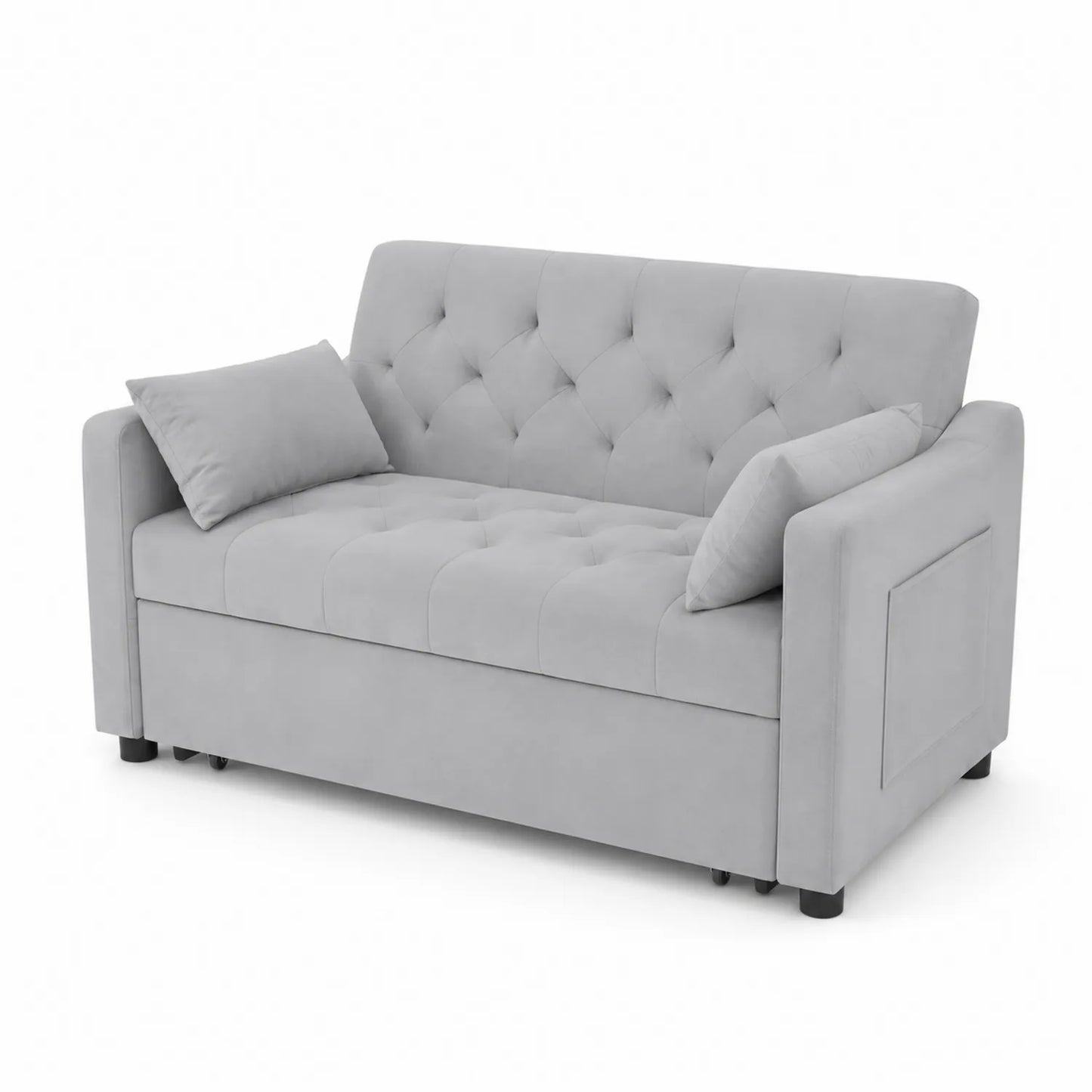2-Sitzer Sofa Veloursstoff Grau 200x90x85cm