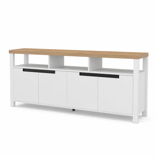 TV-Schrank mit Stauraum MDF Eichenfurnier 200x40x80cm