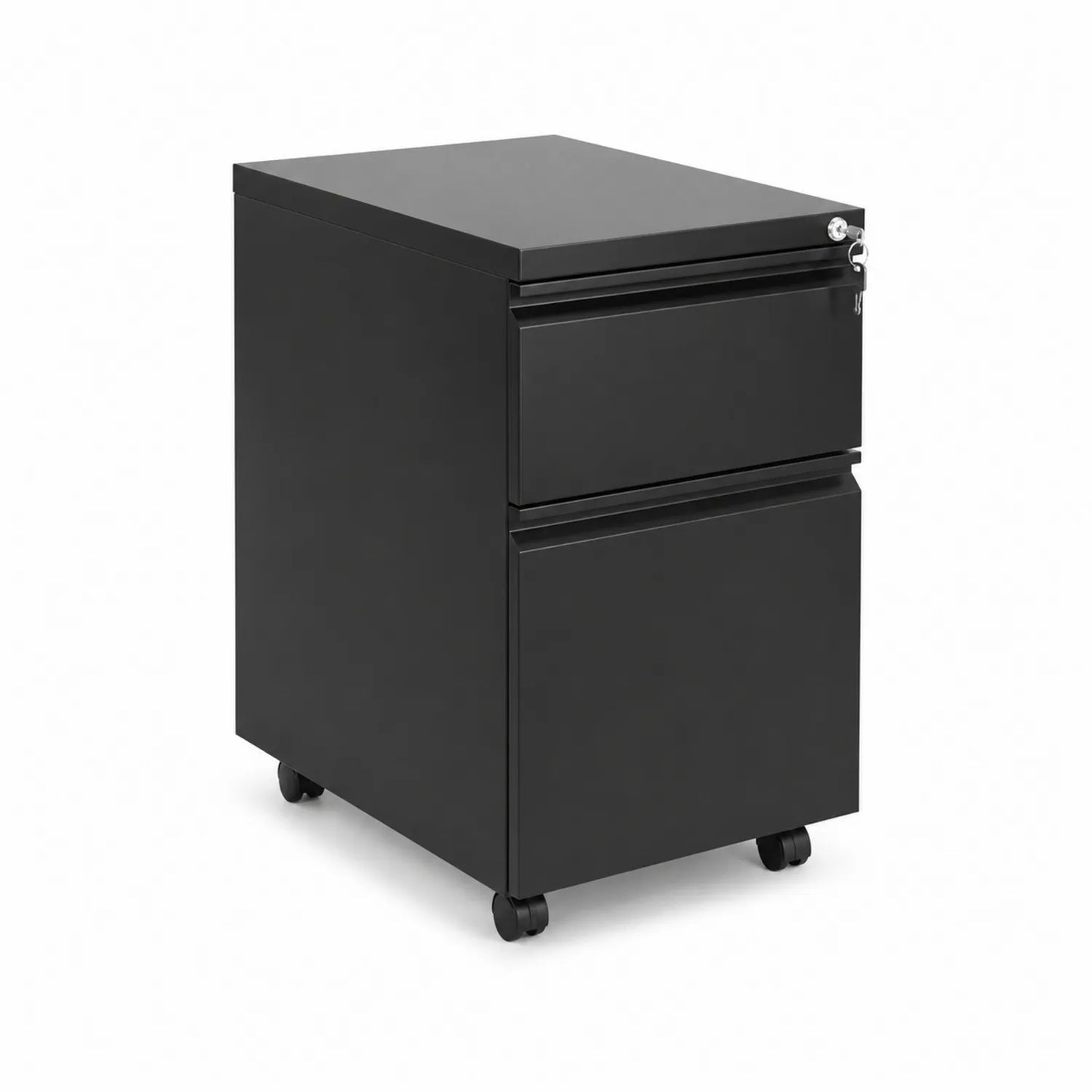 Metall Aktenschrank mit Rollen Schwarz 60x40x55 cm