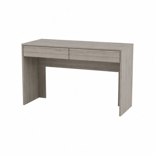 Grauer rechteckiger Schreibtisch aus Holzwerkstoff mit Schubladen 120x50x75 cm