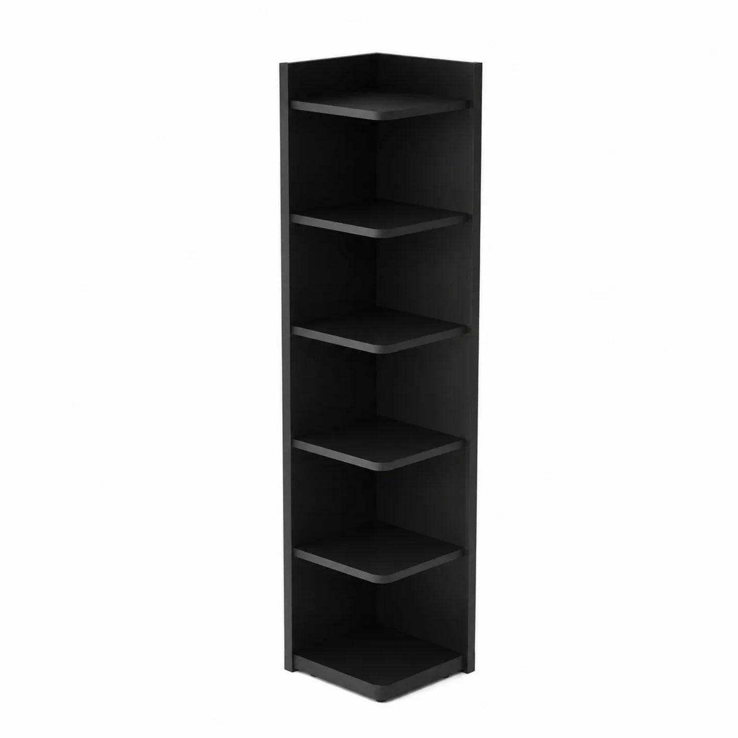 Eckregal 5 Ebenen Spanplatte Schwarz 150cm