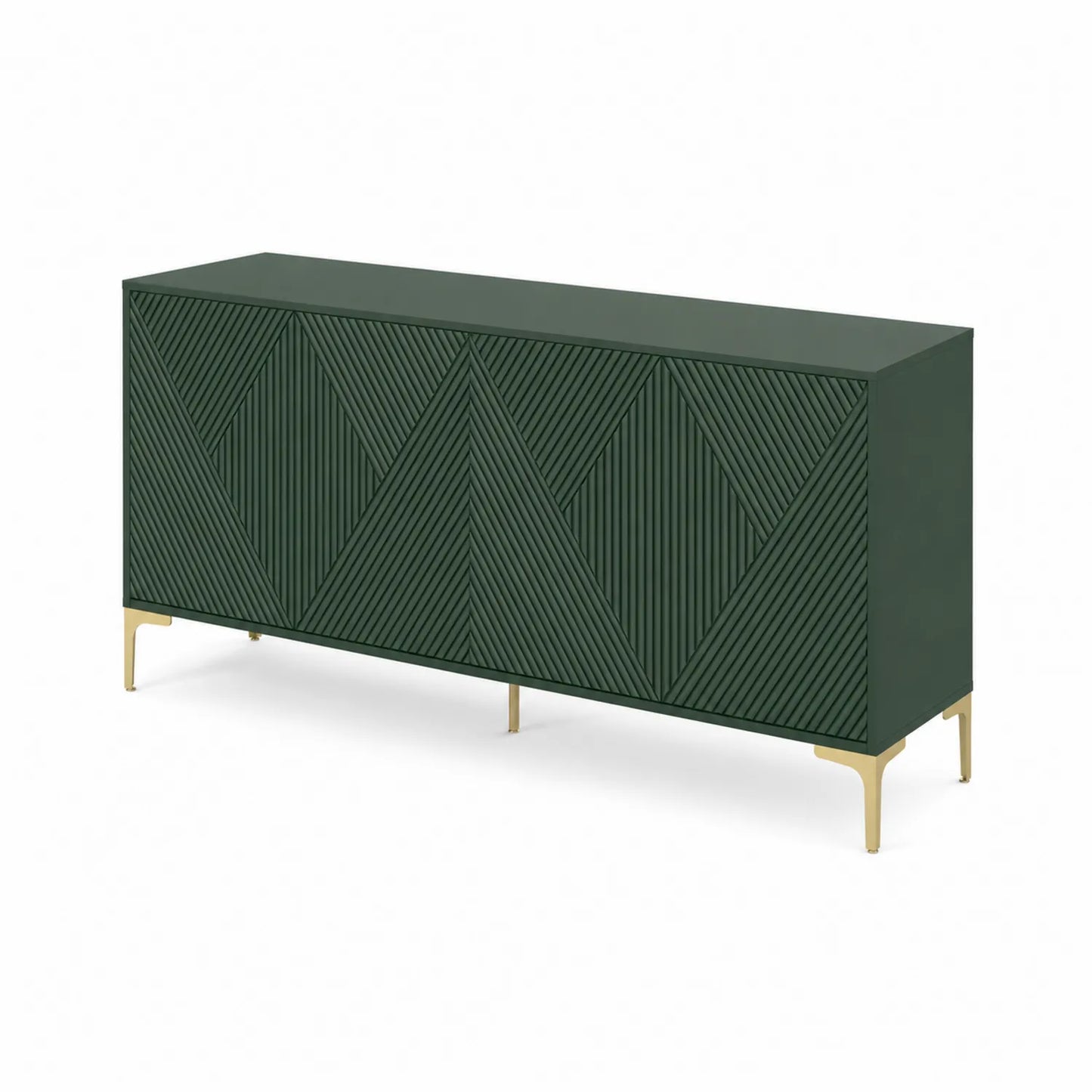 Sideboard Grün Rechteckig MDF mit Metallbeinen 160cm Breite