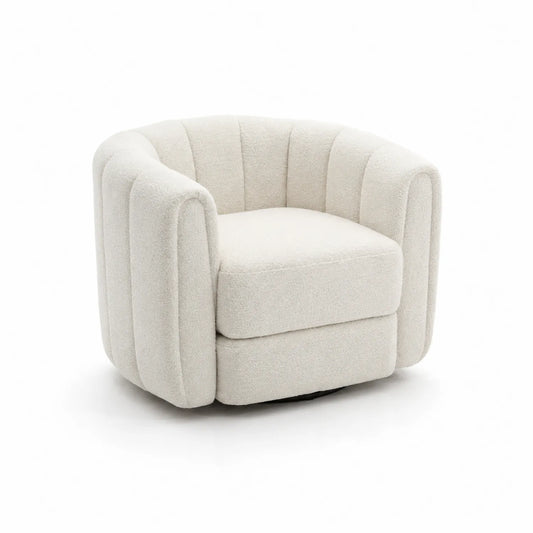 Drehbarer Sessel Bouclé Creme