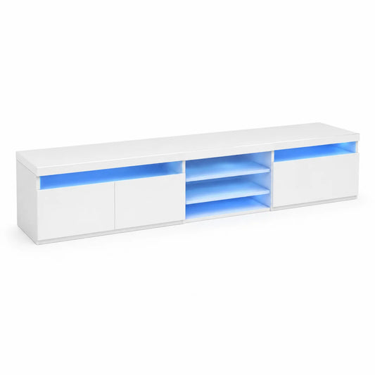 TV-Lowboard mit LED-Beleuchtung MDF Weiß 180 x 40 x 35 cm
