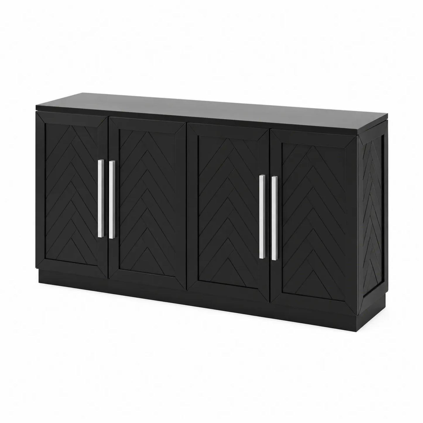 Schwarzes Sideboard aus MDF mit Metallgriffen