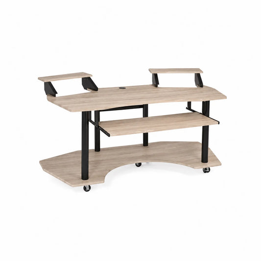 Computer-Tisch mit Rollen MDF und Metall Beige