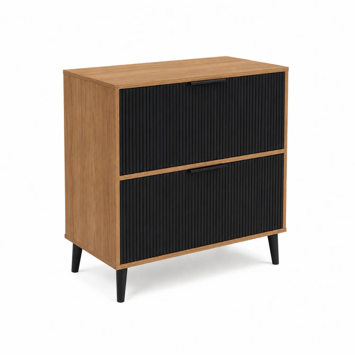 Aktenschrank aus Holz und MDF mit schwarzen Türen