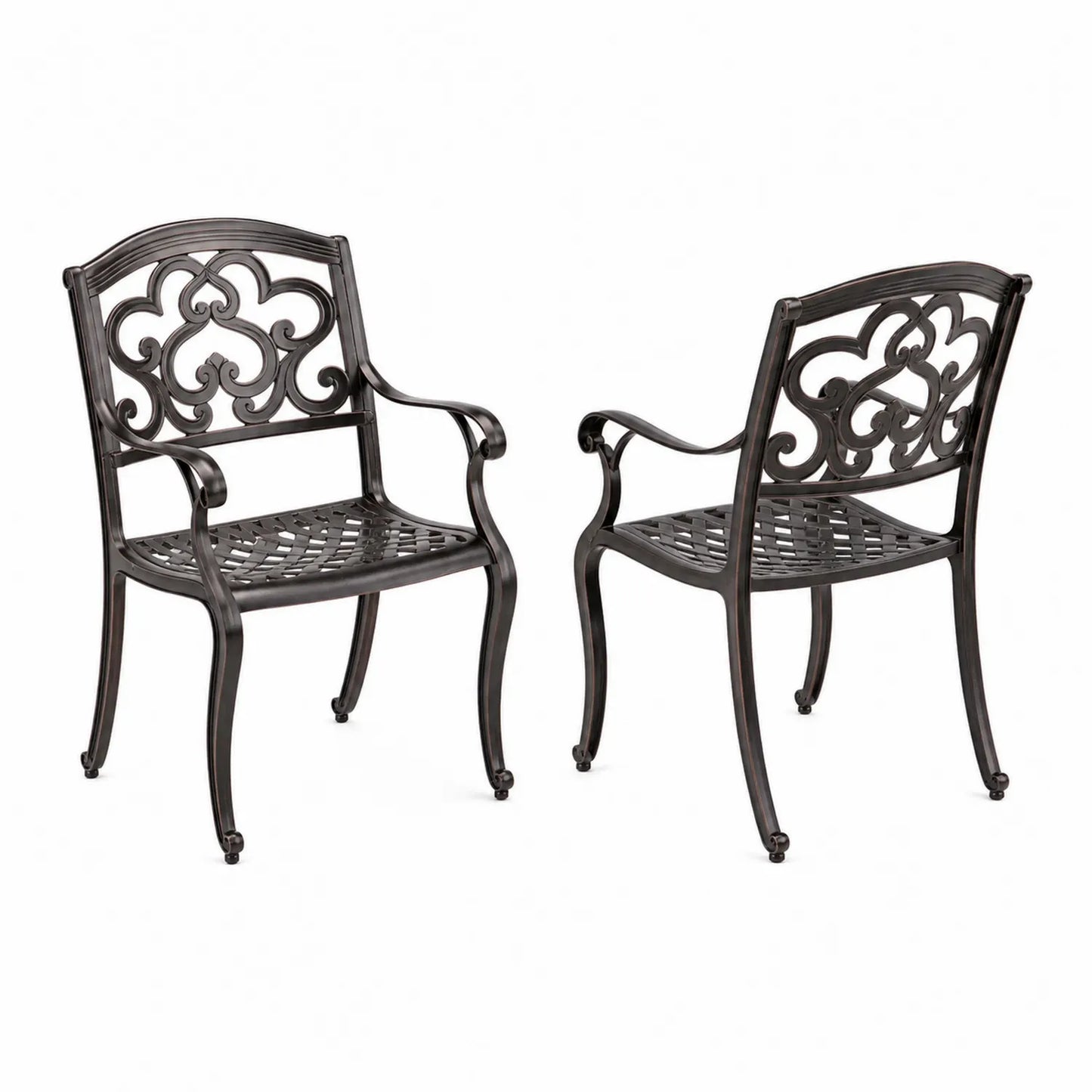 Set aus 2 Outdoor-Stühle Aluminium Schwarz 60x58x89cm
