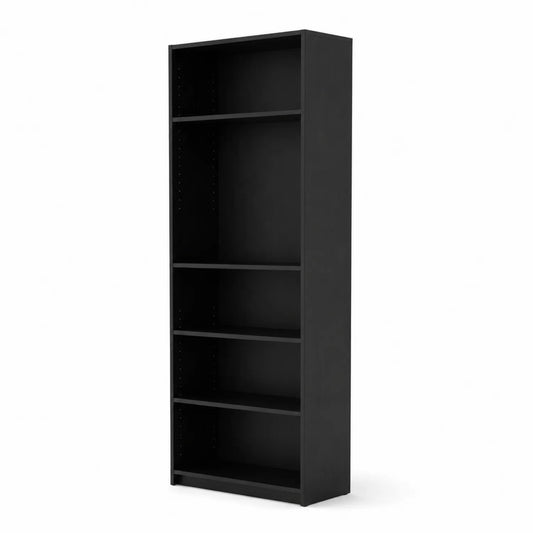 Schwarzes Holz Bücherregal 180x80x30 cm