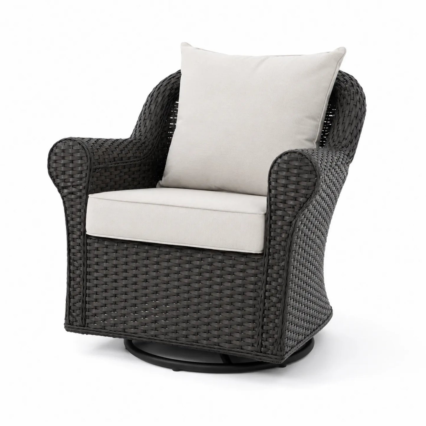 Sessel aus Polyrattan mit Kissen Grau