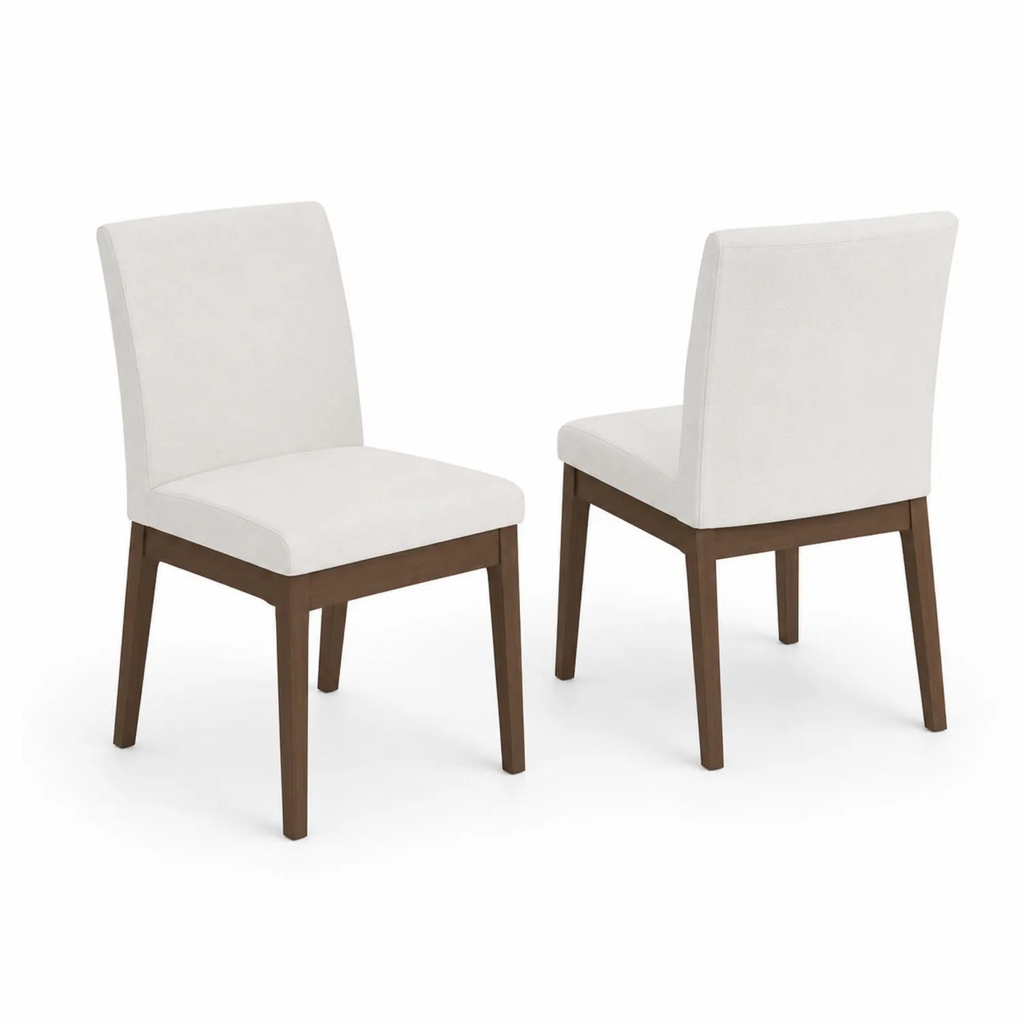 Esszimmerstuhl 2er-Set Stoff Beige Holzrahmen