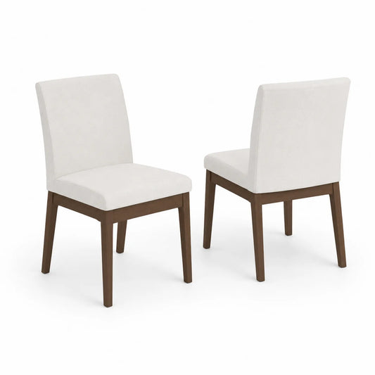 Esszimmerstuhl 2er-Set Stoff Beige Holzrahmen