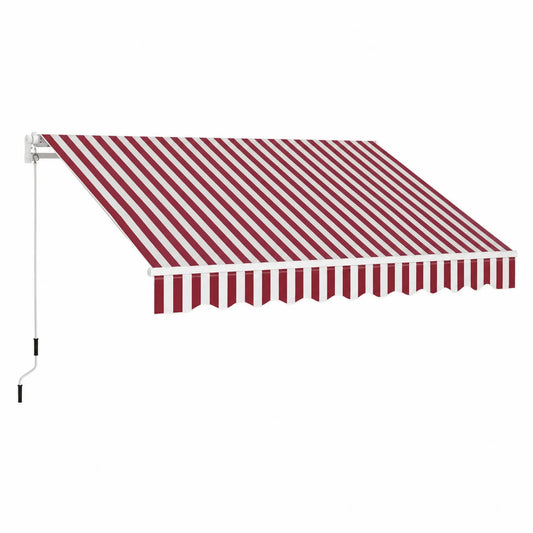Markise rot/weiß gestreift 300x250 cm manuell Polyestergewebe