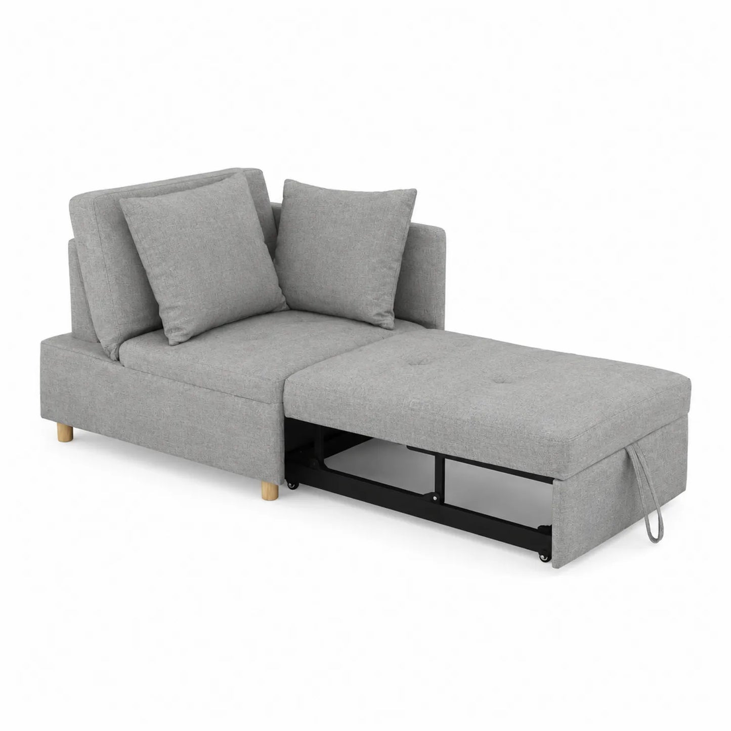 Stoffschlafsofa mit Ausziehfunktion Grau
