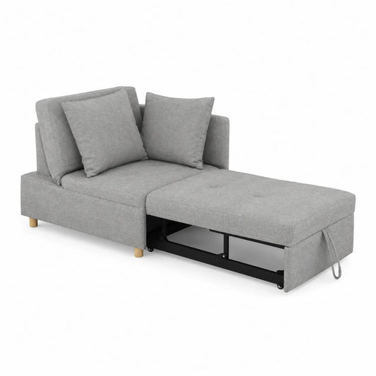 Stoffschlafsofa mit Ausziehfunktion Grau