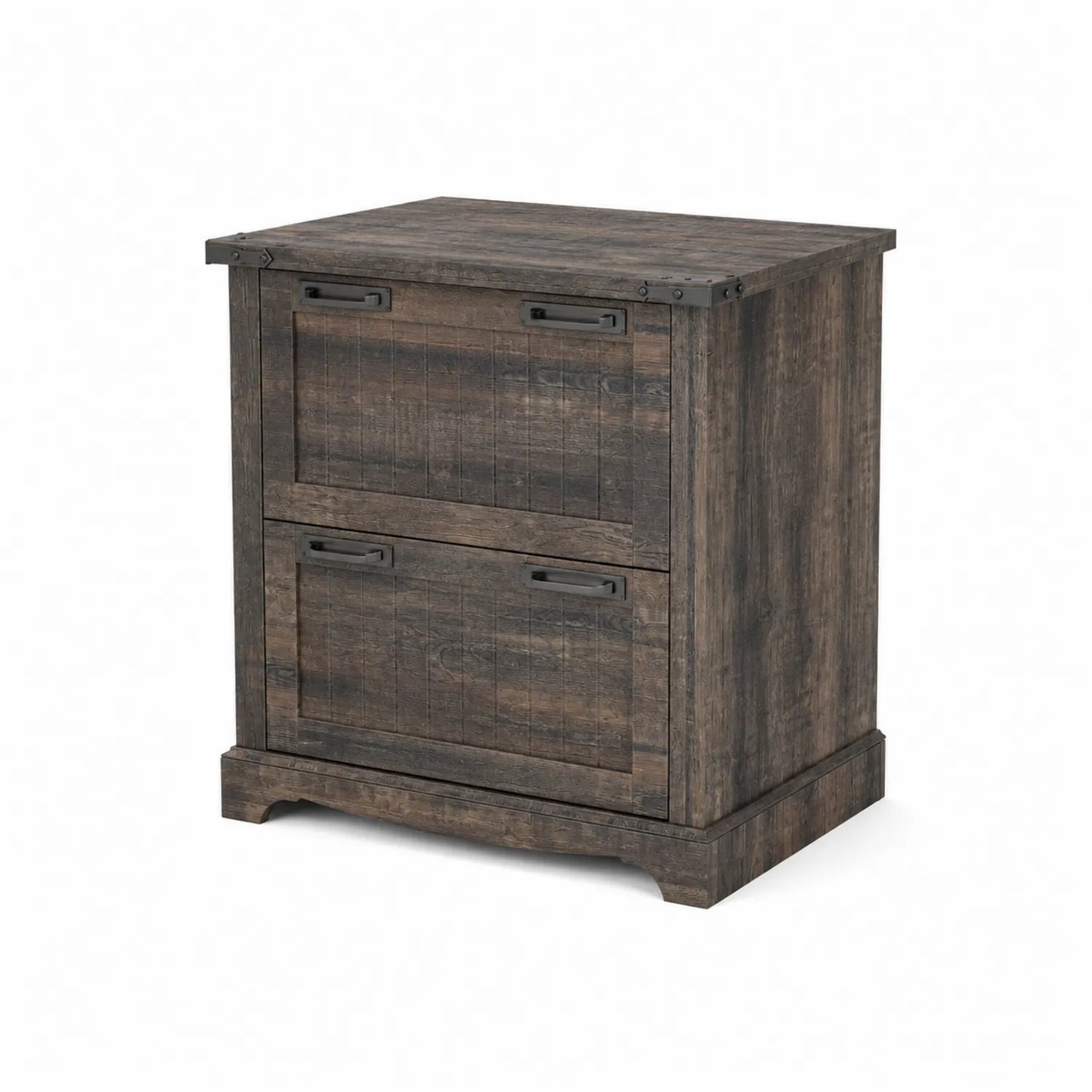 Aktenschrank aus MDF mit 2 Schubladen Dunkelbraun 80x60x110 cm